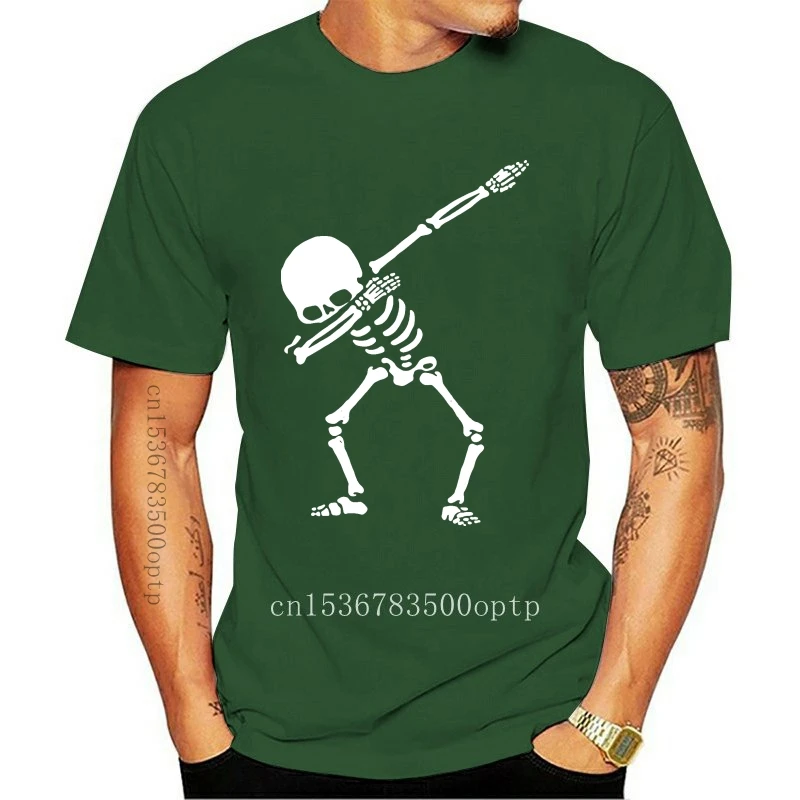 

New Dabbing Skeleton Shirt Dab Hip Hop Skull Dabbin T-shirt 2021 2021 Short Sleeve Casual men Personalized T Shirt