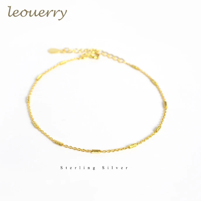 Leouerry, 925 пробы, серебряный, маленький, цилиндрический, тонкий браслет, минималистичный, нормкор, стильный браслет-цепочка для женщин, девушек, ювелирное изделие