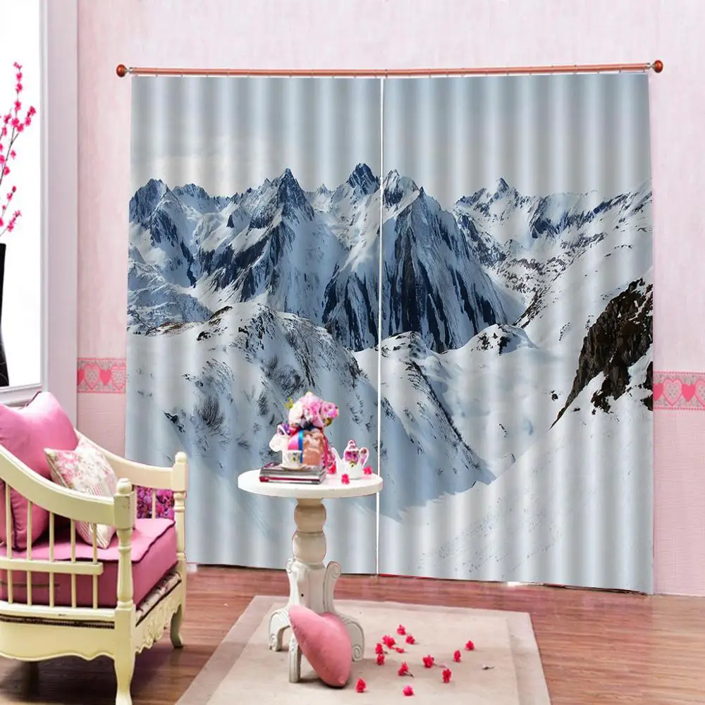 

snow curtains mountain Luxury Blackout 3D Window Curtains For Living Room Bedroom Blackout curtain