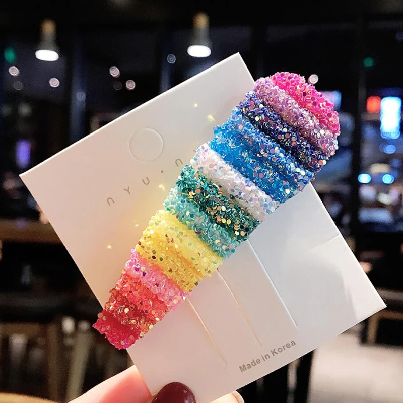 Корейская мода Радужные Блестки для волос заколка аксессуары Головные уборы