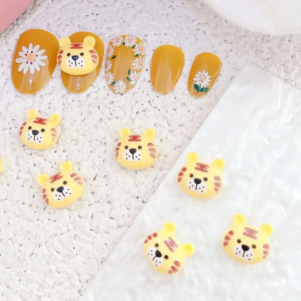 

Cute Tiger Head 2022 Year Chinese 3D Nail Decoration Manicure Tool DIY Nail Jewelry Tiger Year Nail Art