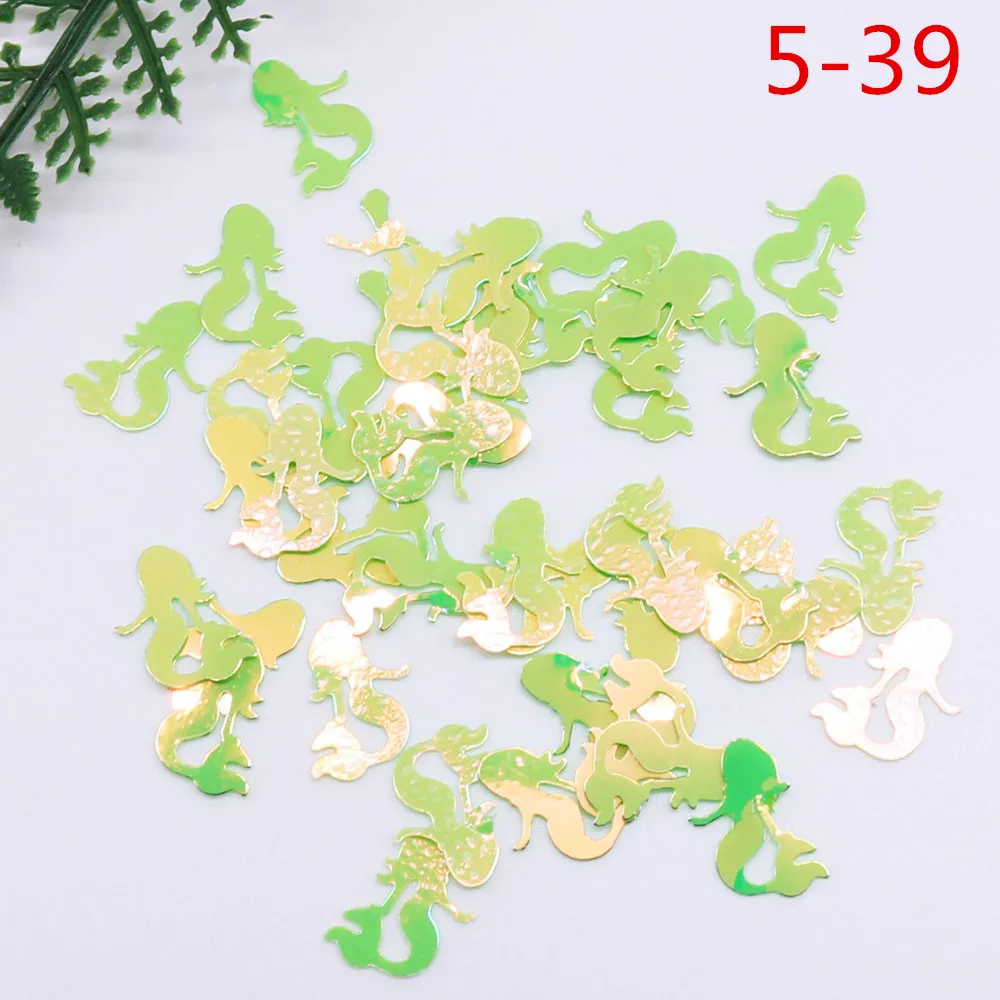 Золотистых смешанных Цвет упаковка 8x12 мм Форма русалки ПВХ блестки надувные