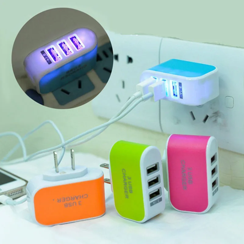 Новинка 3 порта 1 А тройной USB-порт настенное бытовое дорожное зарядное устройство
