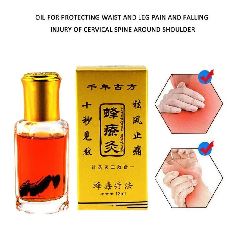 100% экстракт пчелиного яда эфирное масло шеи спины облегчение боли расслабляющий