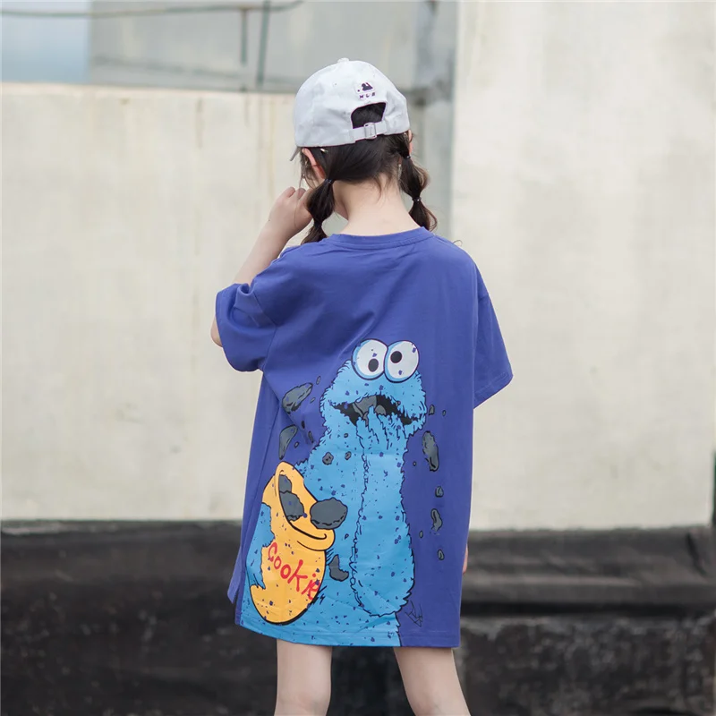 Длинная футболка с рисунком для маленьких девочек летние топы из 100% хлопка