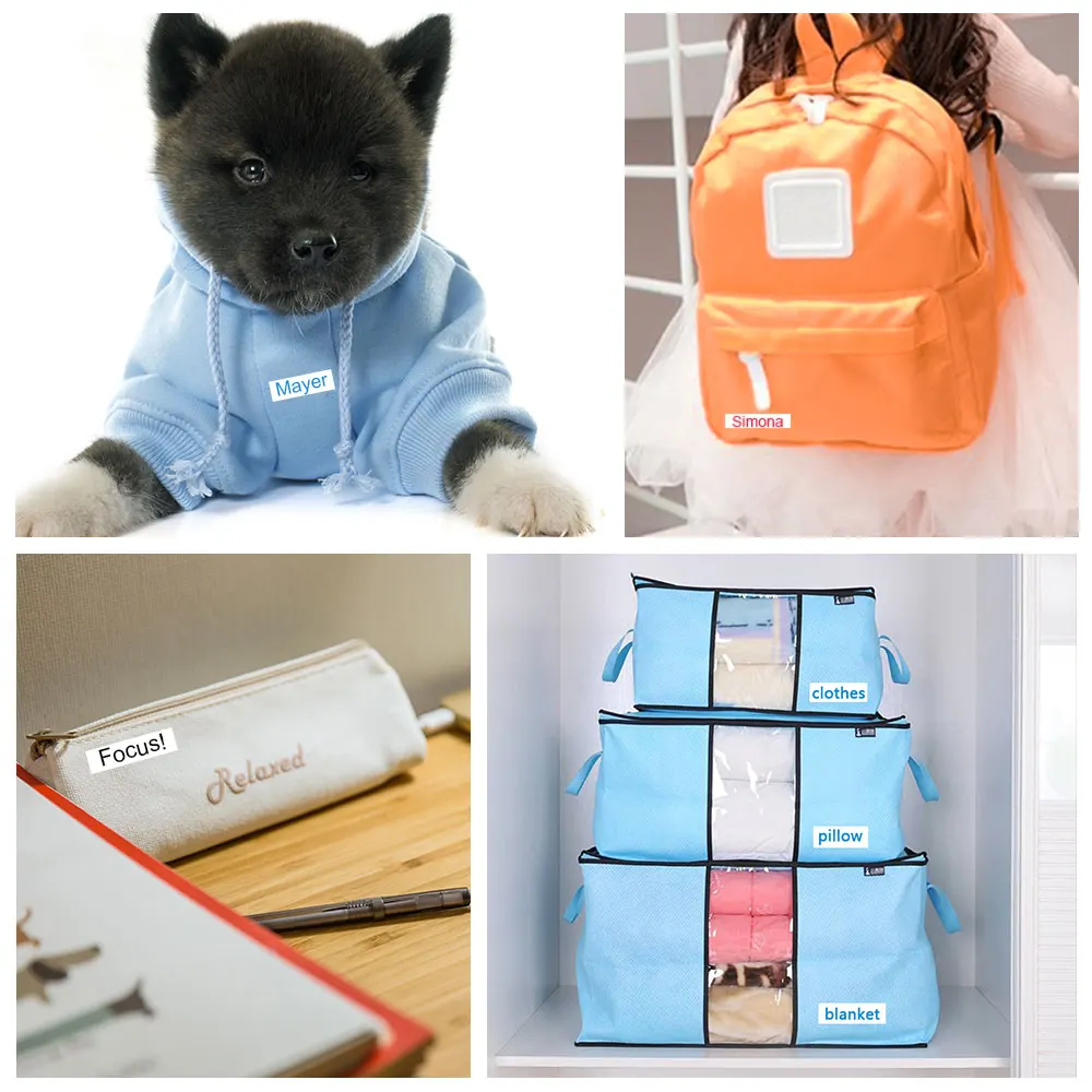 UniPlus 10PK FA231 тканевые этикетки ленты черные на белом 12 мм для изготовления ткани