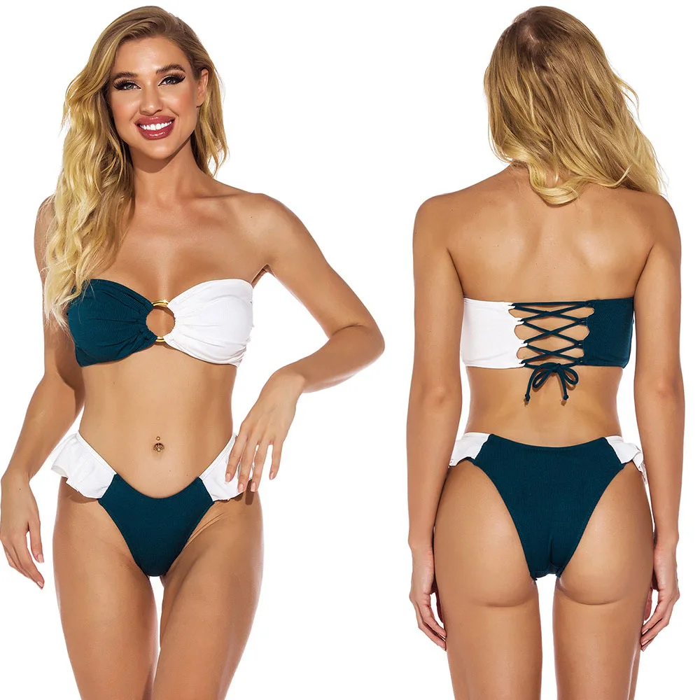 

Пикантные Для женщин из двух частей без бретелек комплект бикини для плавания купальный костюм для девочек, купальный костюм, бикини, Feminino, ...