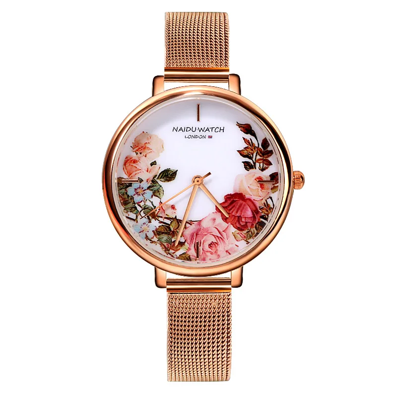 

montre femme Summer New Hot Sale 2021 Girl's Leisure Fashion Bracelet Watch Retro Versatile Large Dial Flower Lady Watch