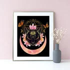 Картина на холсте Ведьмак, Художественная печать в виде тройной Луны, готическое украшение для дома, Подарочный постер с знаниями о волшебном ведьме