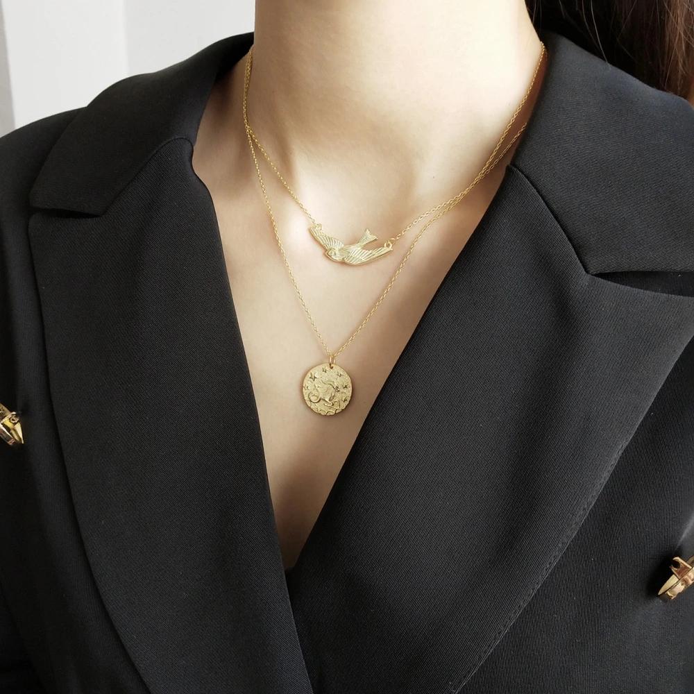 Ожерелье женское из серебра 925 пробы с птицами|Ожерелья| |