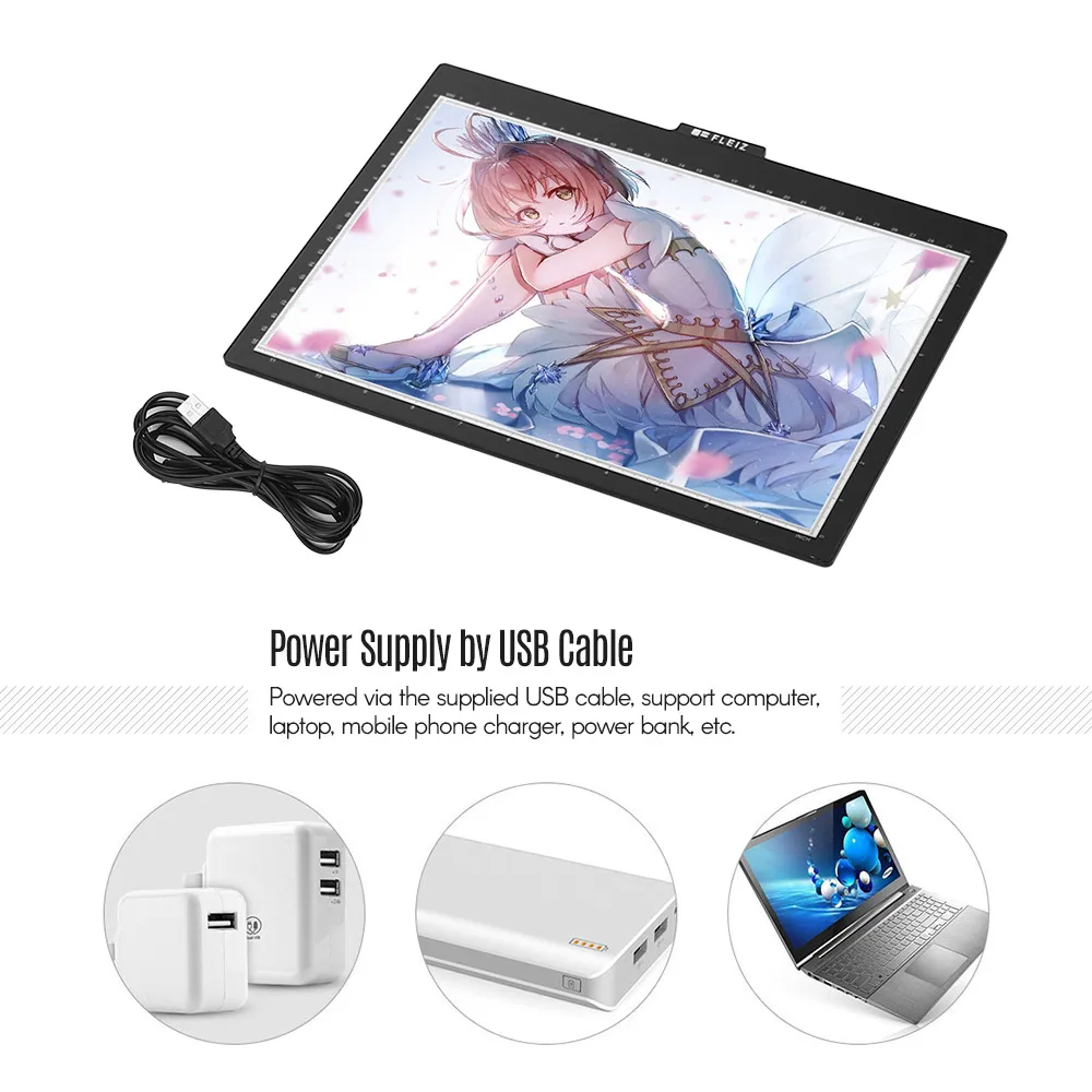 A4 светодиодный световой короб Tracer со шкалой USB Powered трассировочный свет Pad 10 уровень и бесступенчатая регулировка яркости с подставкой USB кабель