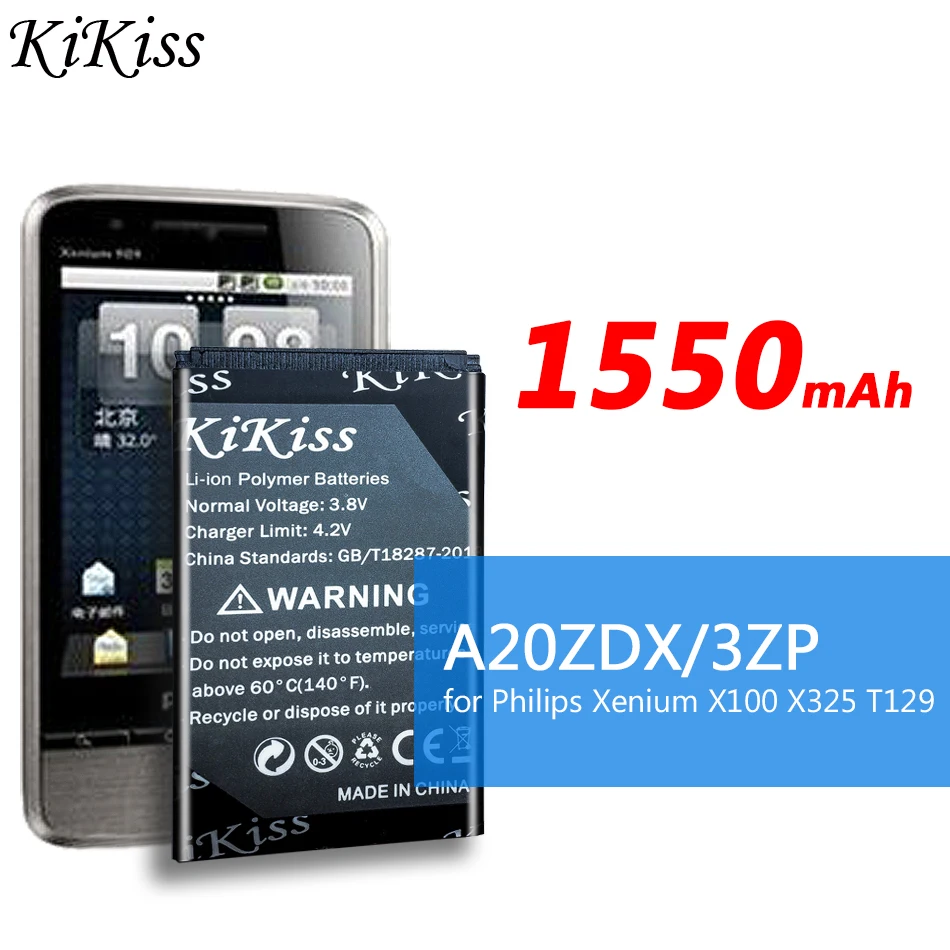 Аккумулятор KiKiss для Philips Xenium X100 X325 S337 S309 W732 W832 W6500 W6610 A20ZDX/3ZP AB2000JWML AB1600DWMT AB2400AWMC |
