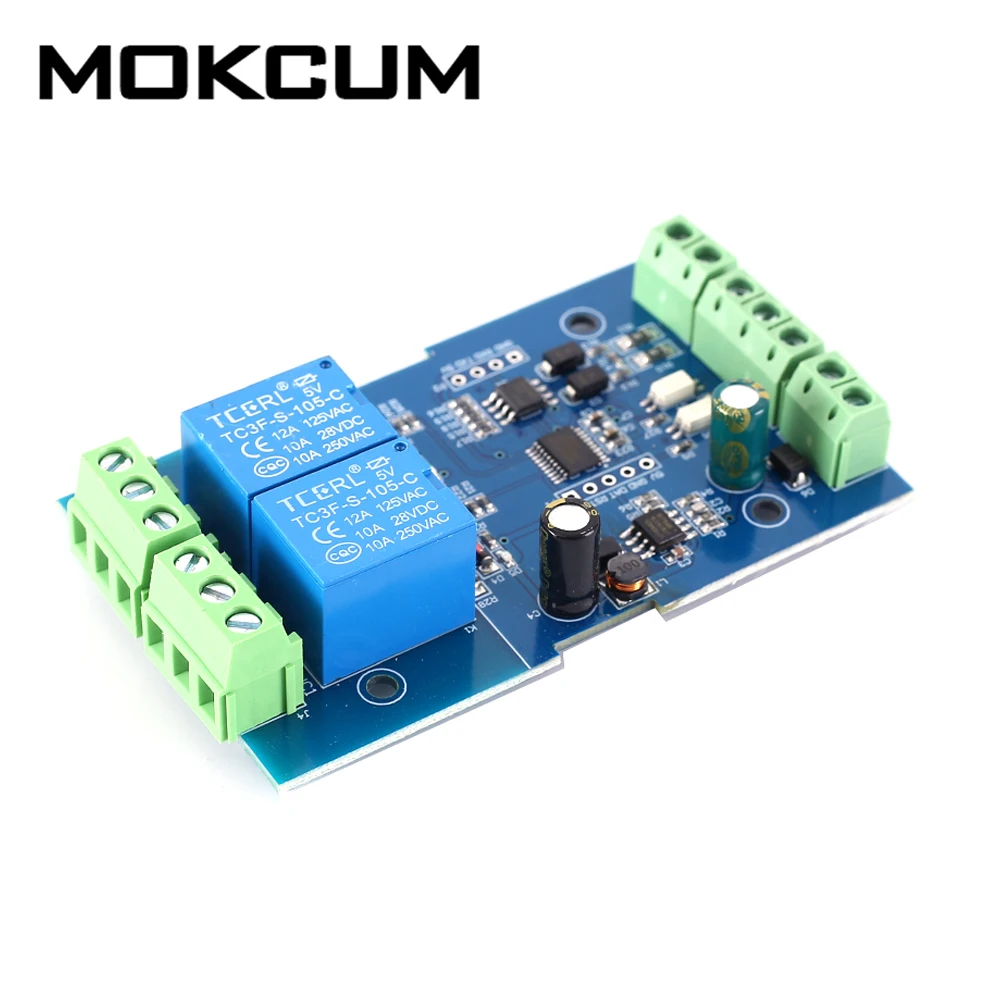 Двухрежимный релейный модуль 2-битный коммутатор Modbus-RTU с выходом сигнала RS485 TTL