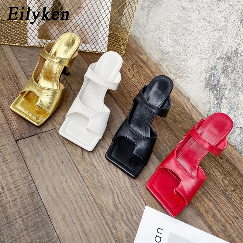 

Туфли женские Eilyken, с квадратным носком, на высоком каблуке, золотисто-белые