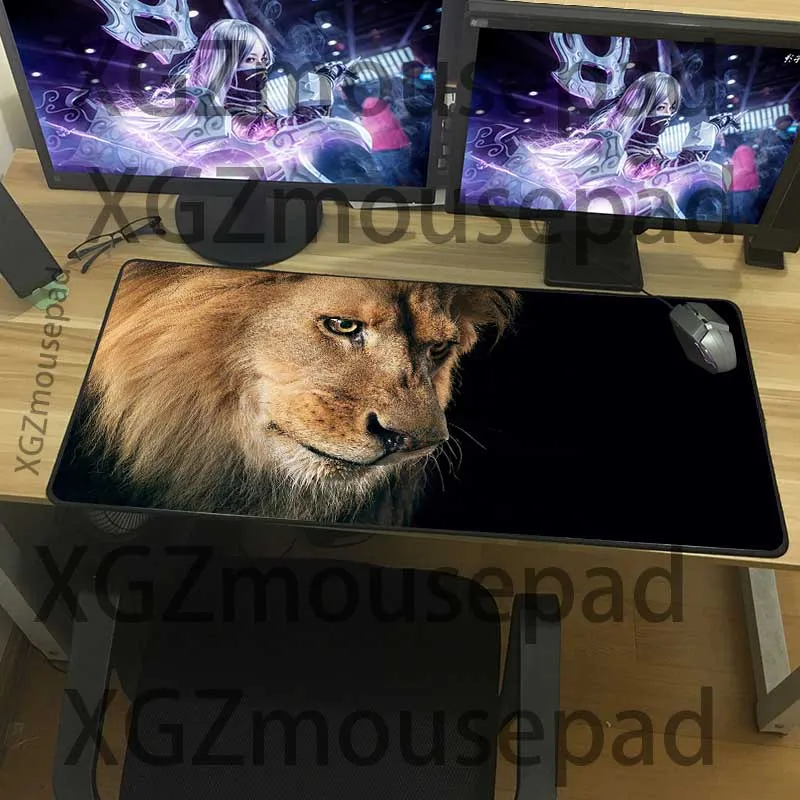 XGZ большой коврик для мыши Черный замок край животное лев на заказ офисная