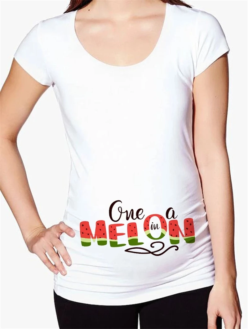 

New Mom Clothes One In A Melong Funny Print Women Pregnancy Announcement Shirt Maternity Short Sleeve Tshirts Pregnant T Shirt