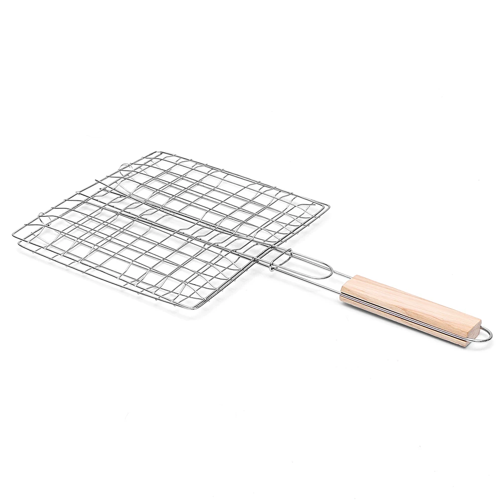 Двухслойная сетка для гриля портативная корзина барбекю на гриле рыбы с