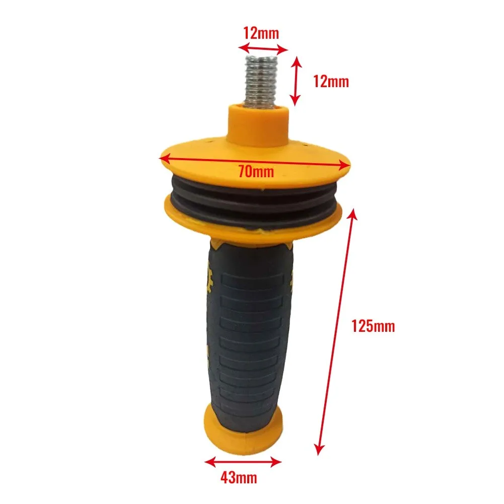 

Black + Yellow Angle Grinder Non-slip Auxiliary Handle Plastic Metal Rubber