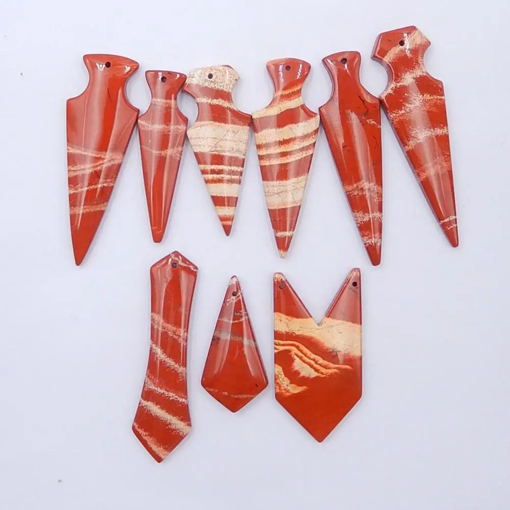 

On sale!!9 pcs Natural Gemstone Red River Jasper earring pendant ,Popular jewelry 48x16x4mm30x15x4mm32.6g