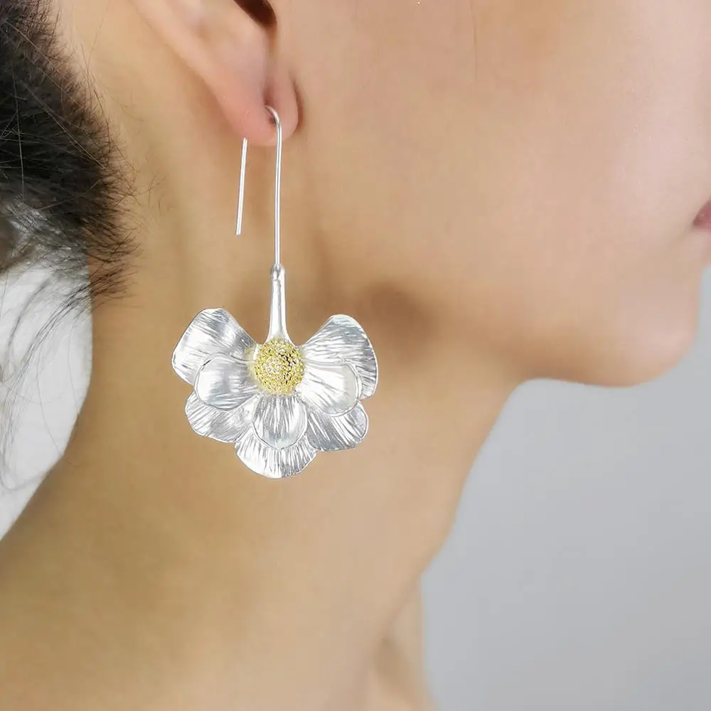 MANILAI из сплава в стиле бохо цветок висячие серьги для женщин винтажном