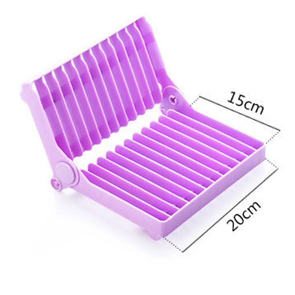 

Kitchen Foldable Dish Plate Drying Rack Organizer Drainer Plastic Storage Holder Kitchen Organizer Pot Lid Rack Home Storage