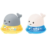 cute whale electric induction sprinkler spray bath toy with music light water baby bath toy