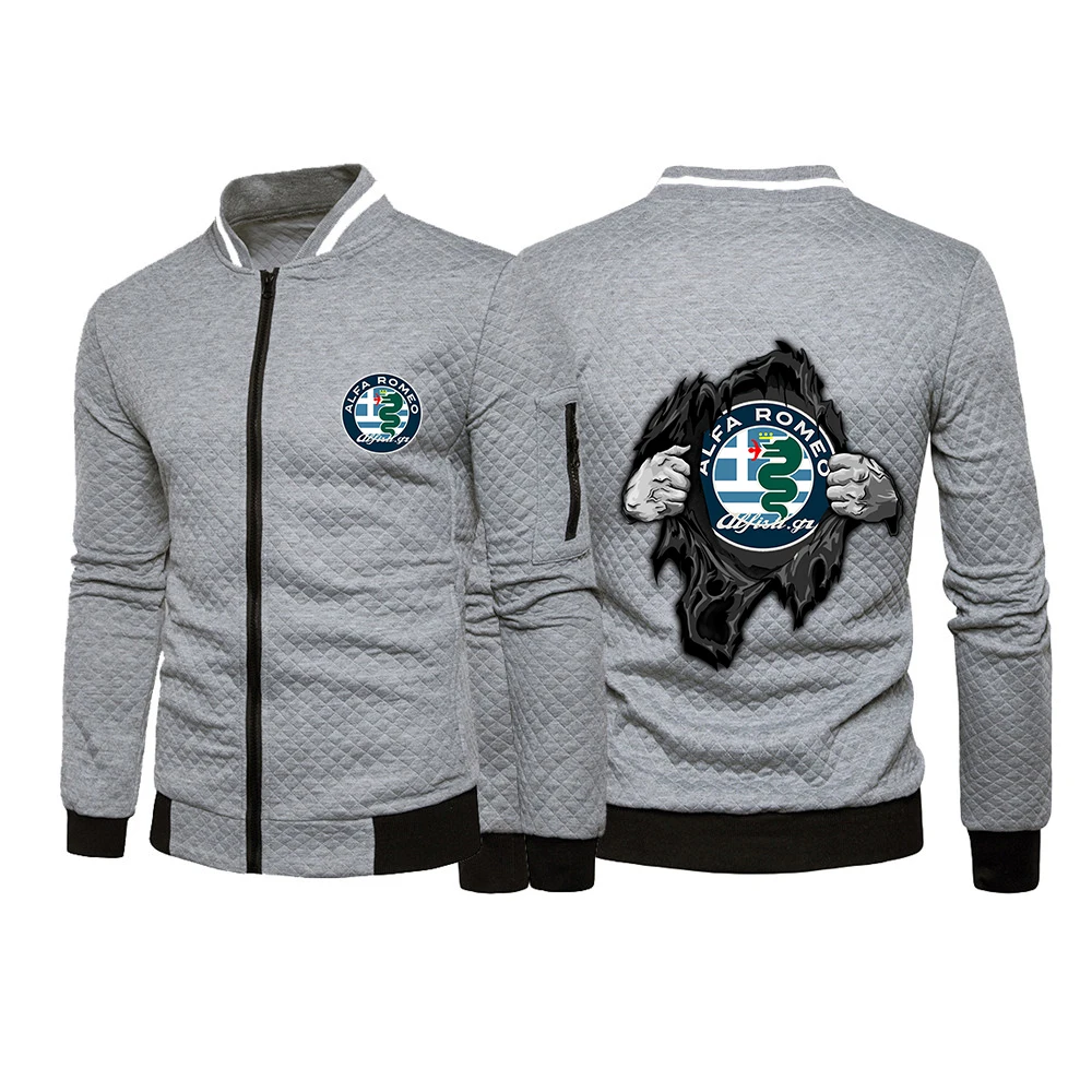 

2021New Alfa Romeo Logo Men's Harajuku Style Zipper Winter Print letter Sweatshirt Fashion oversized clothes Pullovers Hoodies