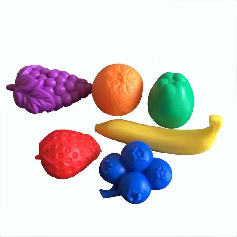 

Imitation Fruits Hot Sell Soft Rubber Kids Early Learning Educational Toy Montessori Teaching Aids Baby Colorful Cognitive Toys