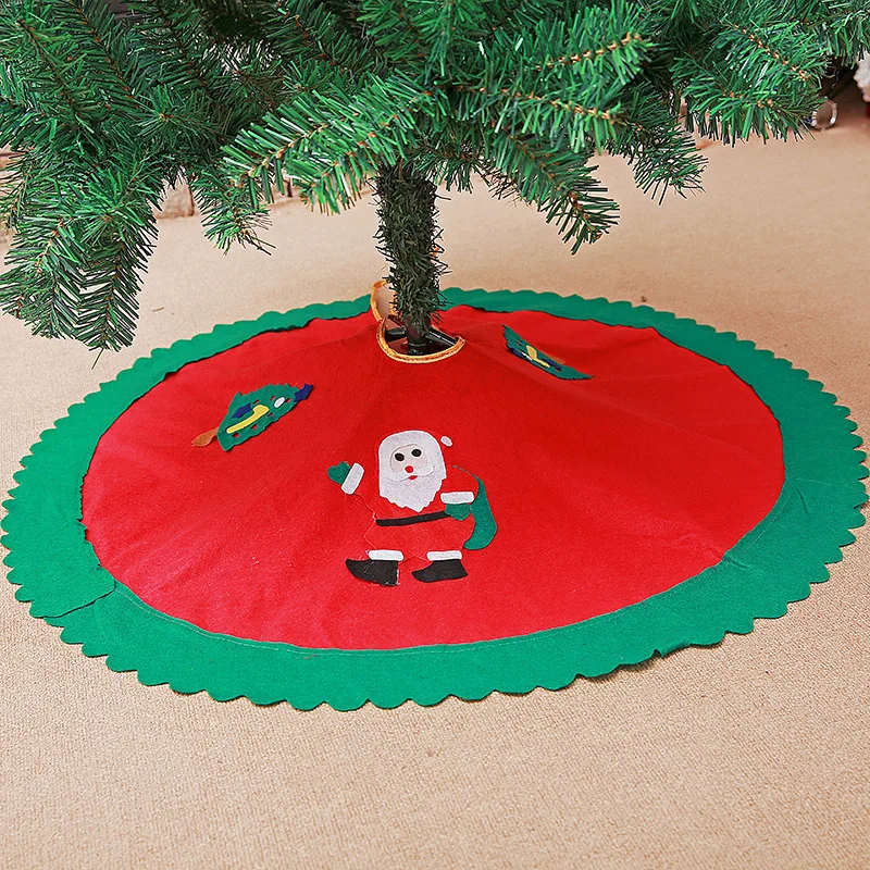 

New creative Christmas tree apron decorated Christmas tree cartoon pattern Santa Claus snowman non-woven Christmas tree skirt