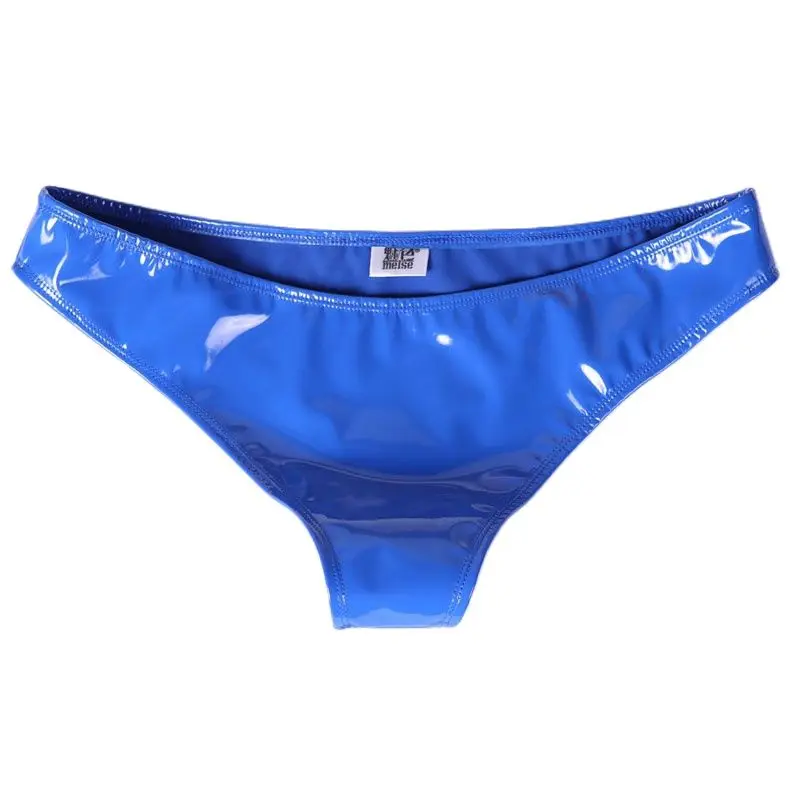 Блестящие трусики стринги размера плюс латексная искусственная кожа ПВХ с