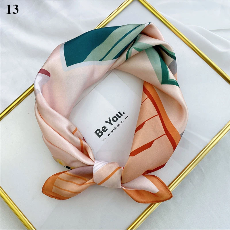 

Women Square Scarf Colorful Headscarf Head Neck Hair Tie Band Print Neckerchief DIY Hair Styling Tool Women Hair Accessories