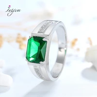 genuine 925 sterling silver mens ring main stone rectangular 810mm green zircon finger rings gift party fine jewelry wholesale