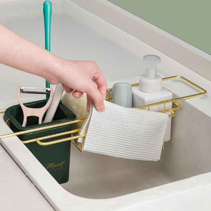 

Sponge Holder for Kitchen Caddy Dish Draining Sink Basket Sink Dish Drying Rack Fruit Rustproof Bowl Dish Rack