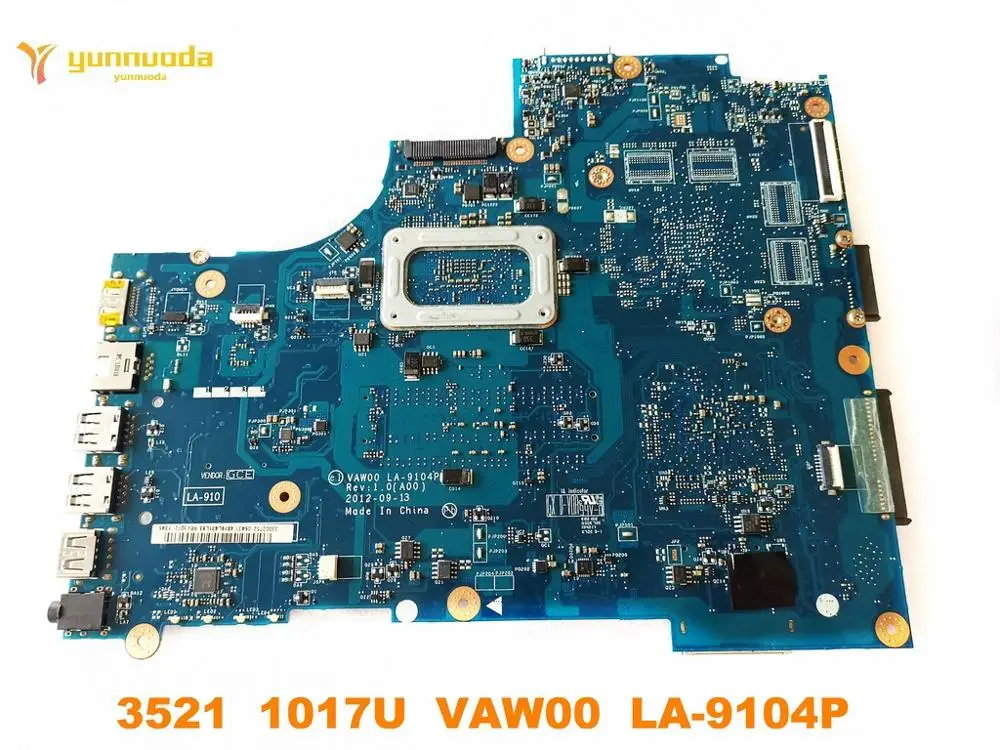 Оригинальная материнская плата для ноутбука DELL 3521 1017U VAW00 LA 9104P протестирована
