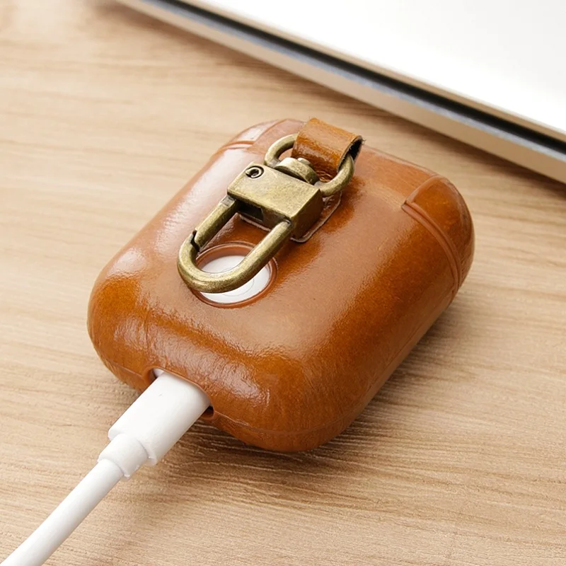 Чехол для наушников из натуральной кожи AirPods 1 2 Bluetooth беспроводные наушники