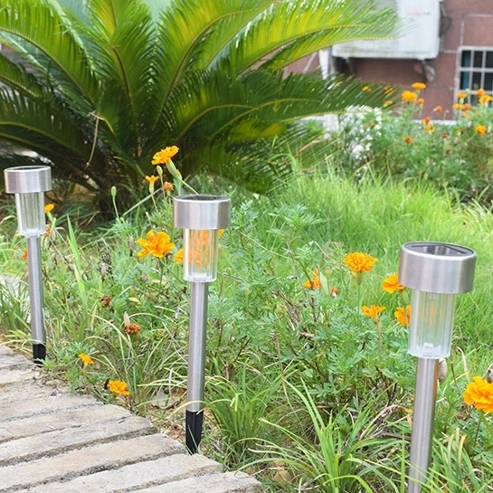 

LED Garden Light White Light Garden Outdoor Stainless Steel Solar Home Garden Decoration Lighting Landscape Lamp Fence Light
