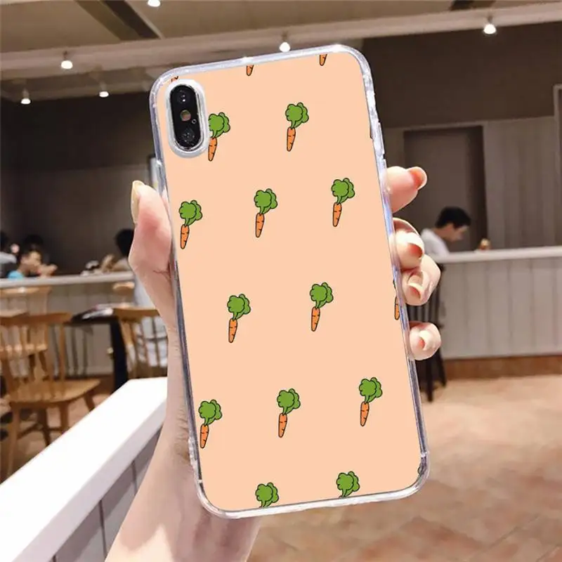 

Cute cartoon cute carrot Phone Case Transparent for iPhone 6 7 8 11 12 s mini pro X XS XR MAX Plus