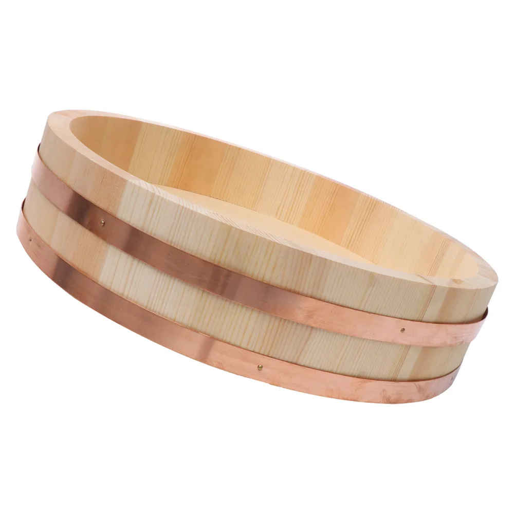 

1pc Wooden Japanese Sushi Rice Bucket Korean Rice Mix Bucket (Burlywood)