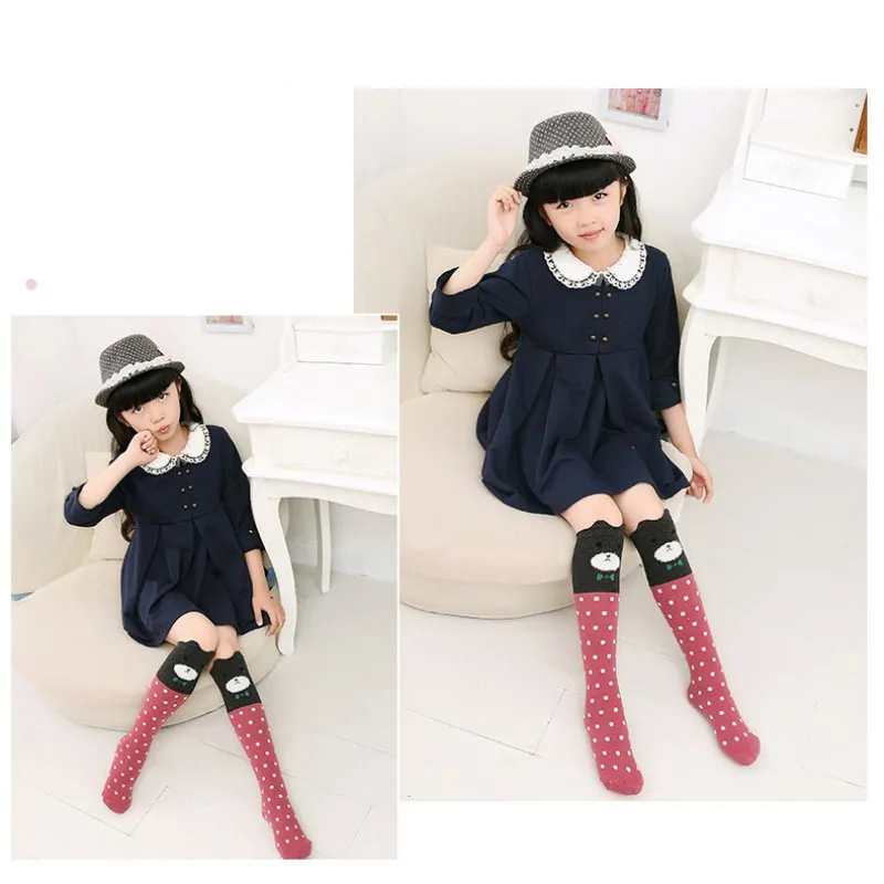 

Kids Children Girls Princess Stockings Cartoon Cotton Over Calf Knee High Knit Stockings Animal Cat Fox Stockings