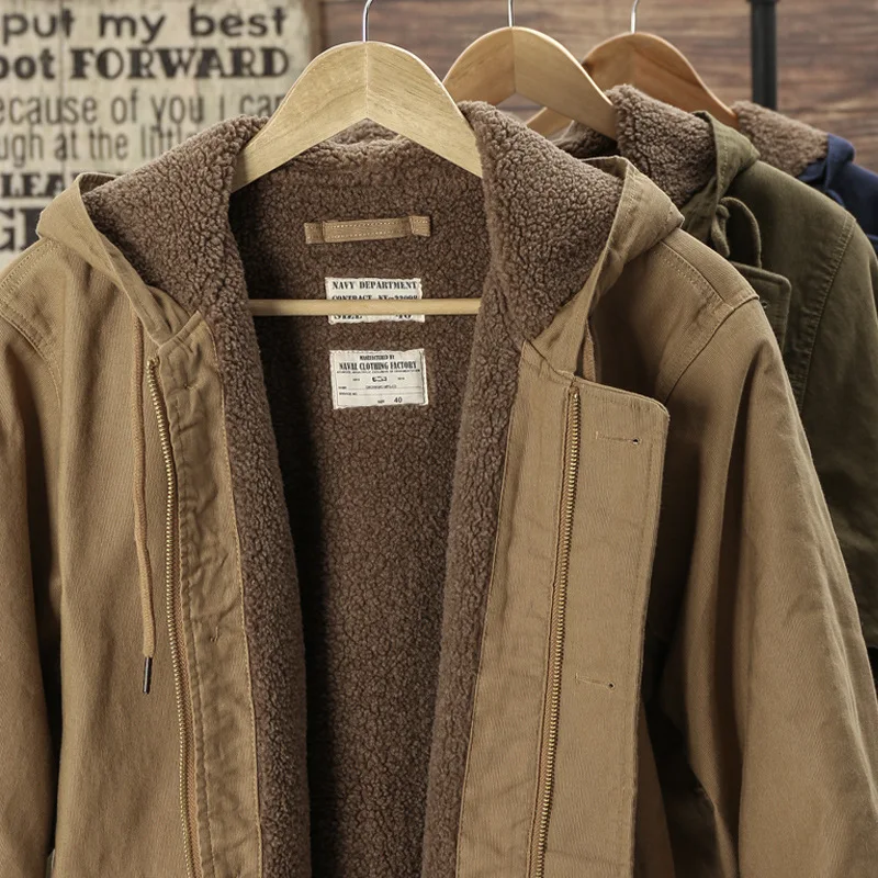 Куртка мужская кашемировая с капюшоном хлопок цвет темно-синий | Спорт и