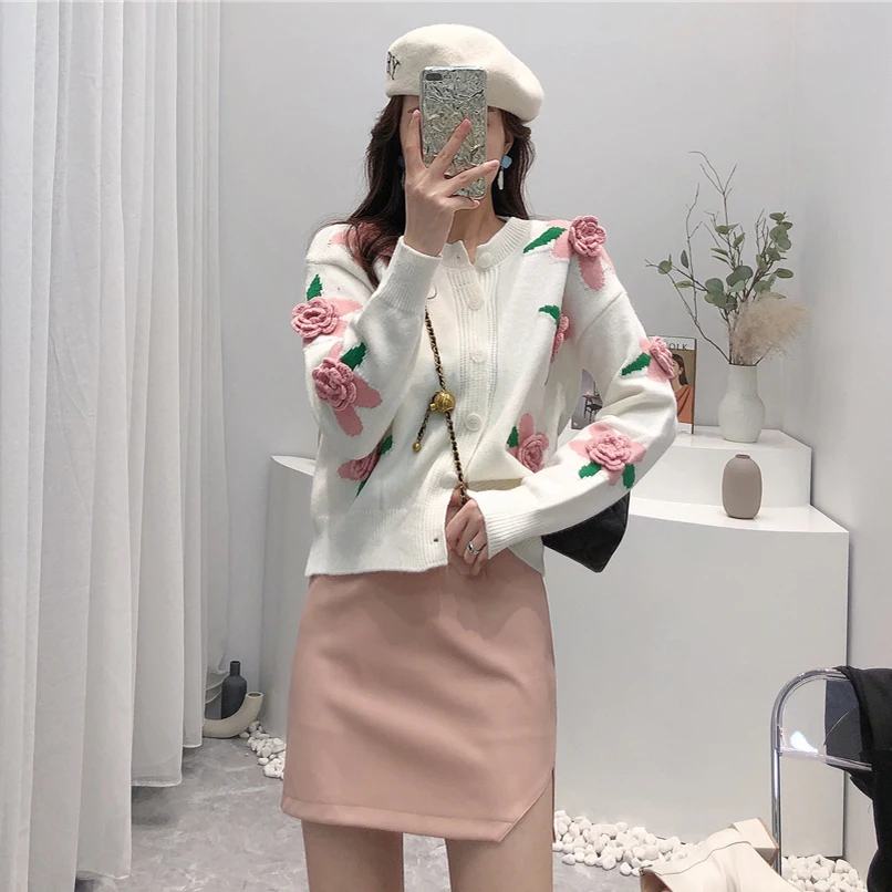 Женский винтажный трикотажный кардиган куртка в стиле преппи женский свитер