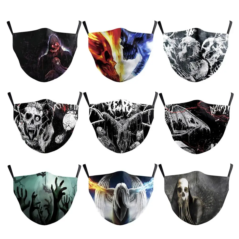 Ужасная маска для рта маски с принтом черепа дьявола хэллоуивечерние