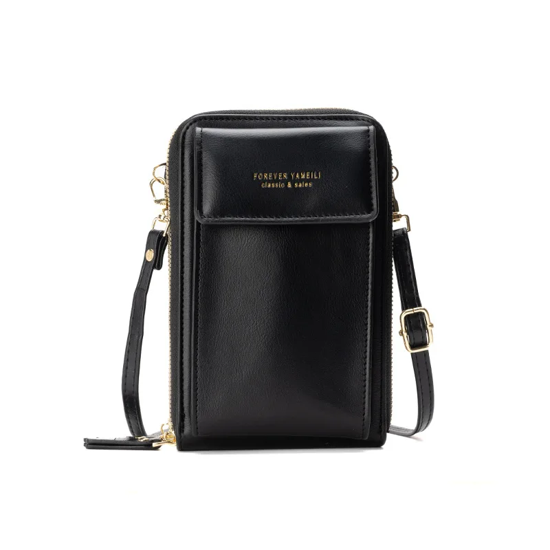 

Women Small PU Lether Shoulder Bag Solid Color Mobile Phone Bag Card Holders purses and Handbags Money Pockets luxury designer