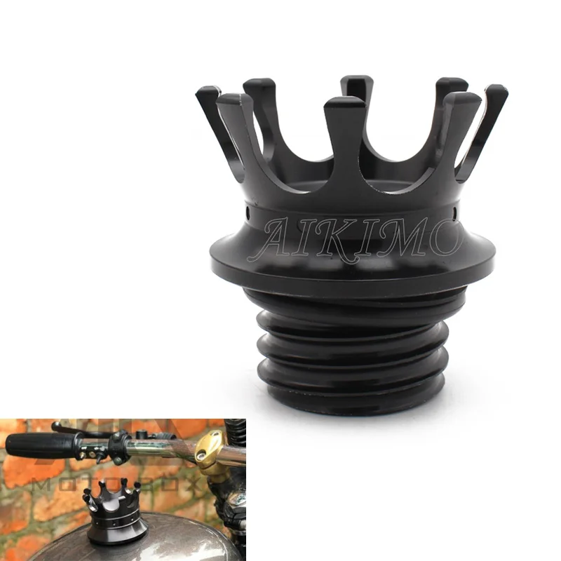 Мотоциклетная газовая крышка с черной алюминиевой короной вентилированная