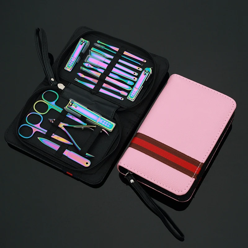 

Stainless Steel Pedicure Kit Nail Clipper Set Nail Scissors Beauty Nail Tool Manicure Sickle Pusher Nail Care with Case