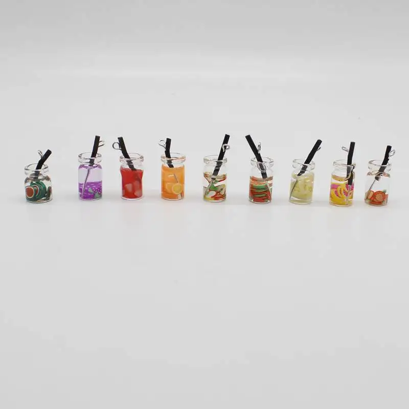 Персональный изысканный милый фруктовый напиток со строительным подвесным кулоном для сережек, ювелирных изделий на цепочке, изготовленный вручную из смолы.