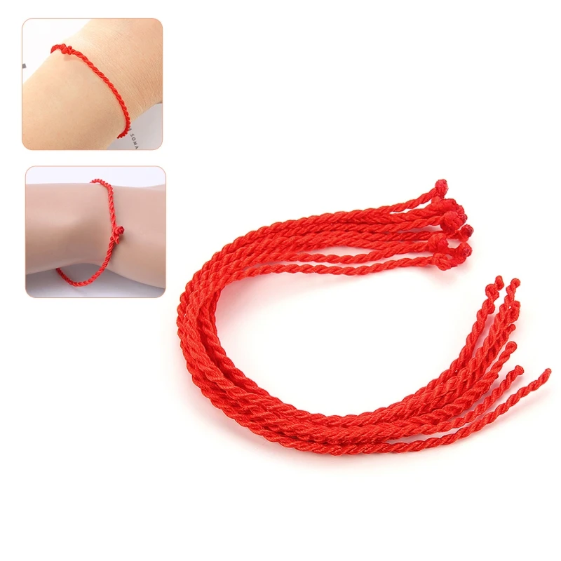 Лидер продаж 100 шт. плетеная круглая красная веревка на удачу ремешок для