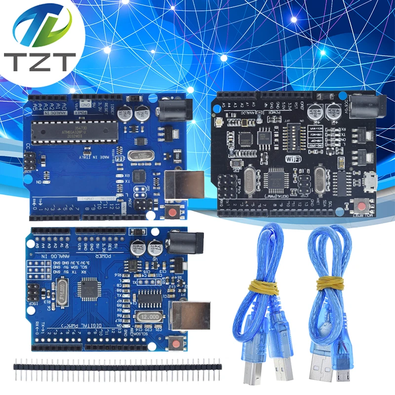 Официальная коробка UNO R3 ATMEGA16U2 / + чип CH340G Wi-Fi MEGA328P для Arduino макетная плата WeMos ESP8266 1