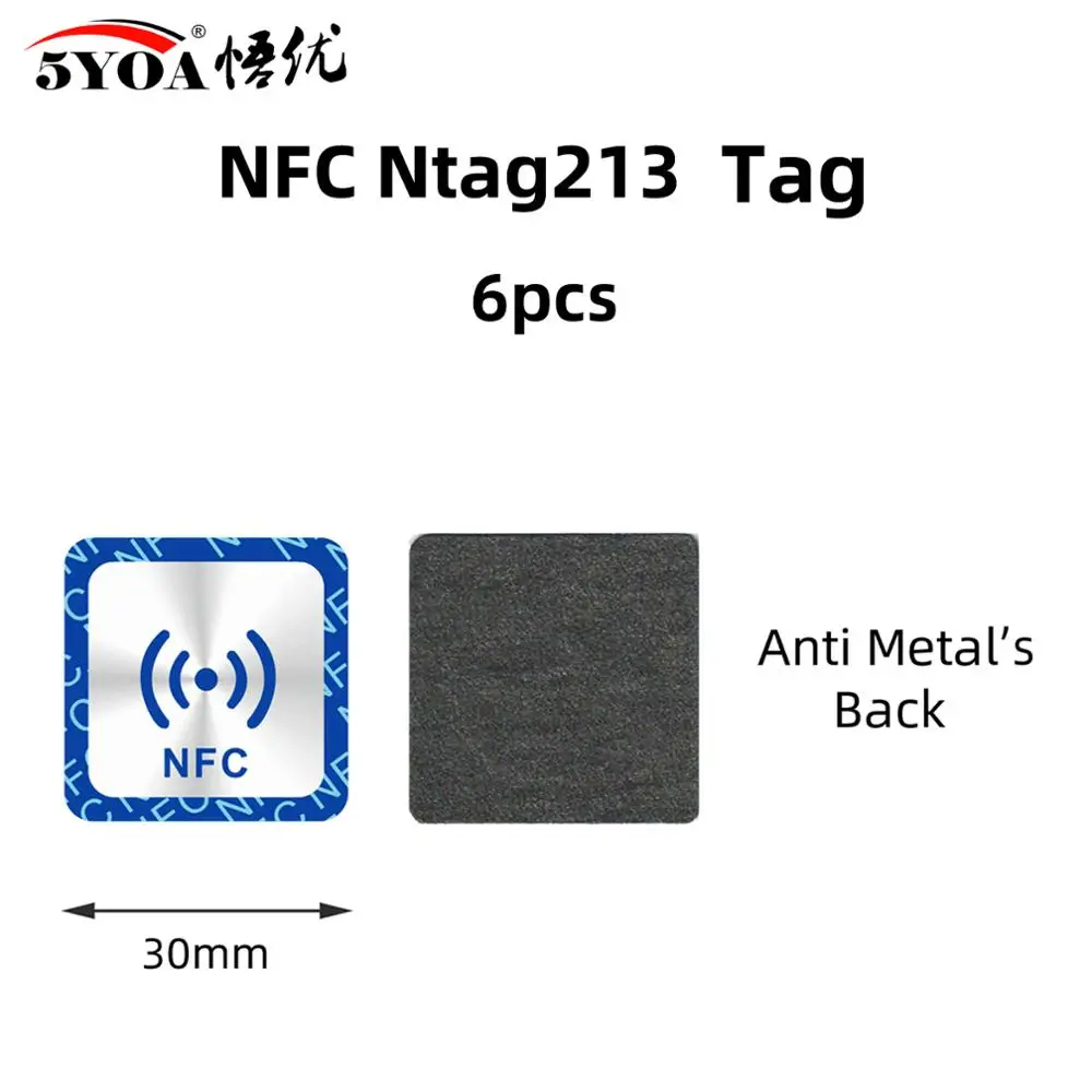 6 шт./лот NFC этикетки наклейки NTAG213 анти Металл RFID клейкая этикетка наклейка