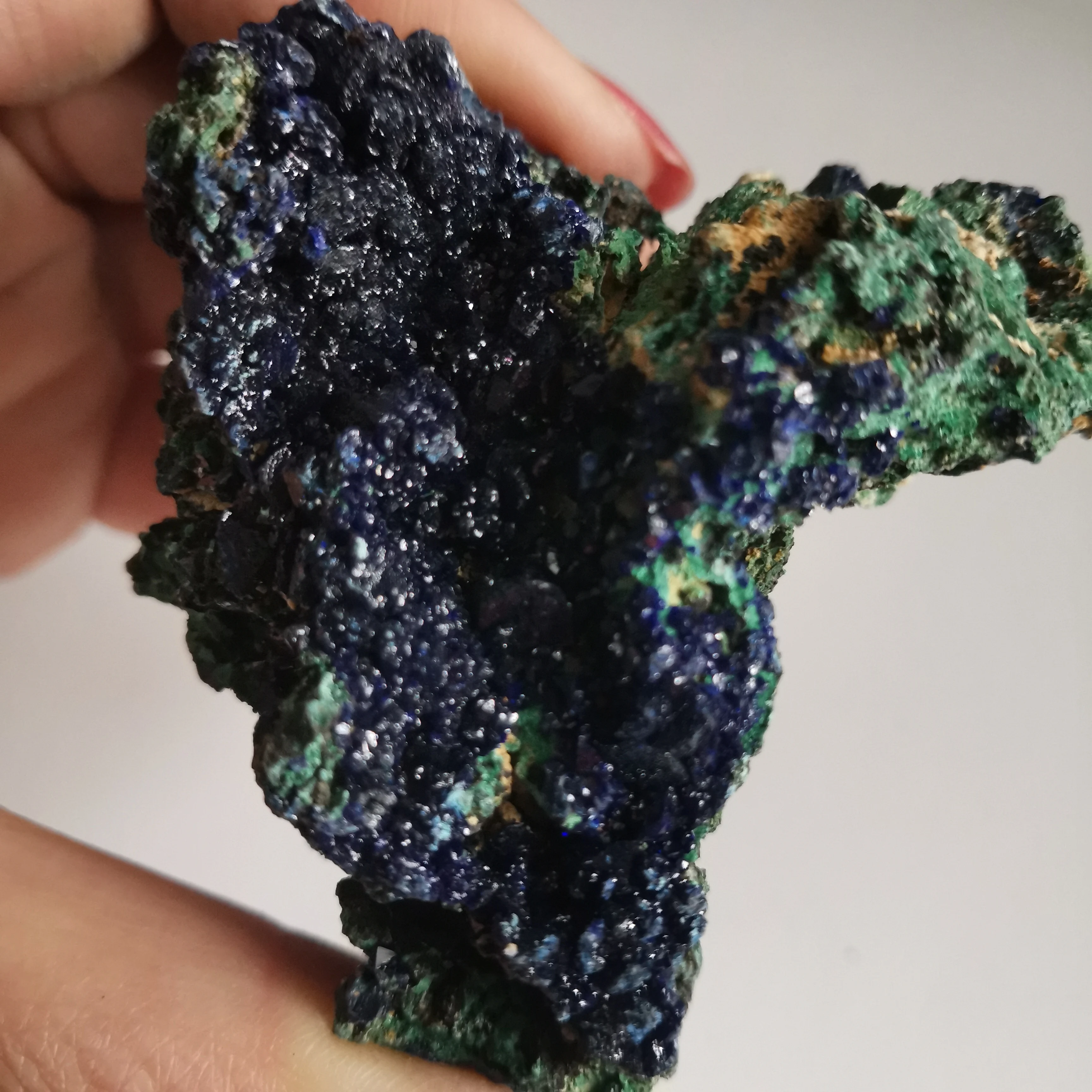 131 г натуральный чессилитовый материал образец Azurite Geode Bule и зеленый Целебный